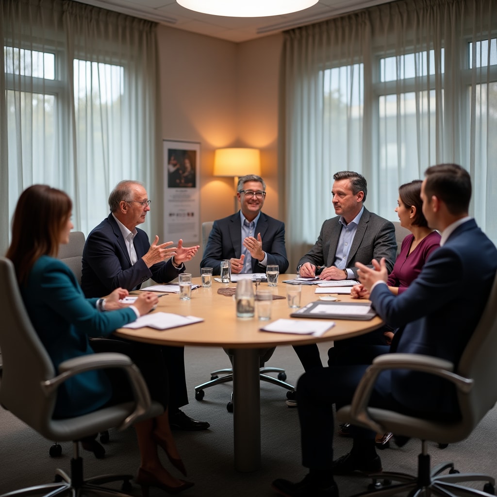 Réunion d'équipe et discussion stratégique